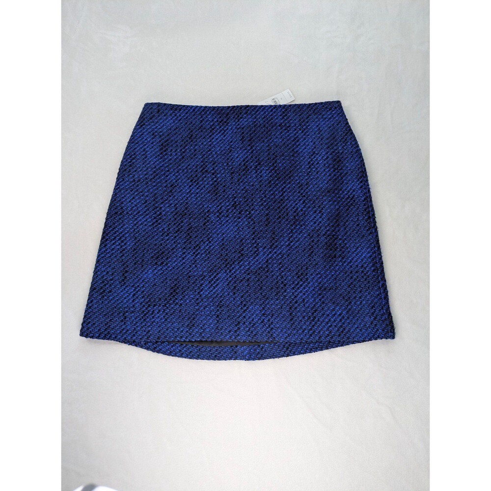 LOFT Blue & Black Tweed A-Line Mini Skirt NWT Size 10